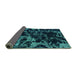 Sideview of Abstract Turquoise Modern Rug, abs1156turq