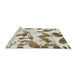 Sideview of Machine Washable Abstract Dark Gold Brown Rug, wshabs1157