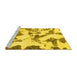 Sideview of Machine Washable Abstract Yellow Modern Rug, wshabs1157yw