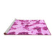 Sideview of Machine Washable Abstract Pink Modern Rug, wshabs1157pnk