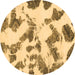 Round Abstract Brown Modern Rug, abs1157brn