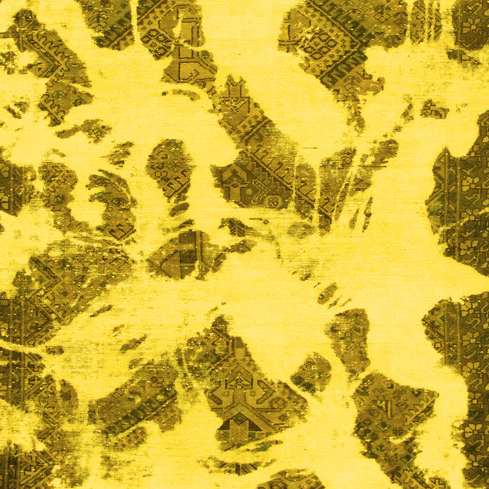 Machine Washable Abstract Yellow Modern Rug, wshabs1157yw