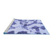 Sideview of Machine Washable Abstract Blue Modern Rug, wshabs1157blu