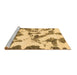 Sideview of Machine Washable Abstract Brown Modern Rug, wshabs1157brn