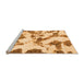 Sideview of Machine Washable Abstract Orange Modern Area Rugs, wshabs1157org