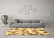 Machine Washable Abstract Brown Modern Rug in a Living Room,, wshabs1157brn