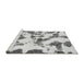 Sideview of Machine Washable Abstract Gray Modern Rug, wshabs1157gry