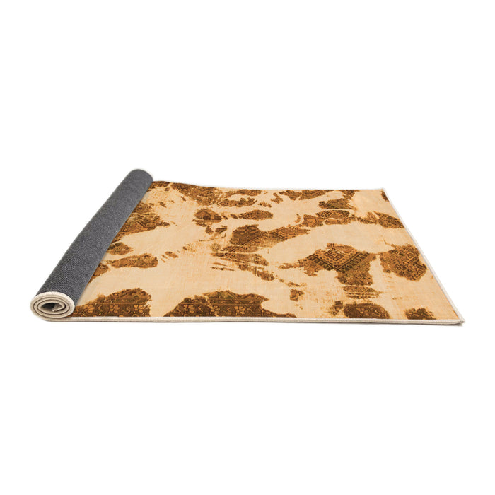 Sideview of Abstract Orange Modern Rug, abs1157org