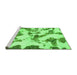 Sideview of Machine Washable Abstract Green Modern Area Rugs, wshabs1157grn