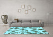 Machine Washable Abstract Light Blue Modern Rug in a Living Room, wshabs1157lblu