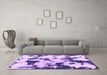 Machine Washable Abstract Purple Modern Area Rugs in a Living Room, wshabs1158pur