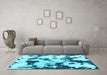 Machine Washable Abstract Light Blue Modern Rug in a Living Room, wshabs1158lblu