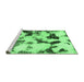 Sideview of Machine Washable Abstract Emerald Green Modern Area Rugs, wshabs1158emgrn