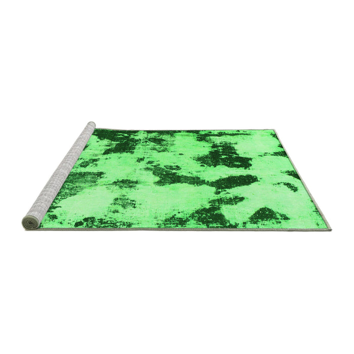 Sideview of Machine Washable Abstract Green Modern Area Rugs, wshabs1158grn