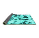 Sideview of Abstract Turquoise Modern Rug, abs1158turq