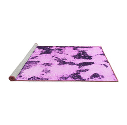 Sideview of Machine Washable Abstract Pink Modern Rug, wshabs1158pnk