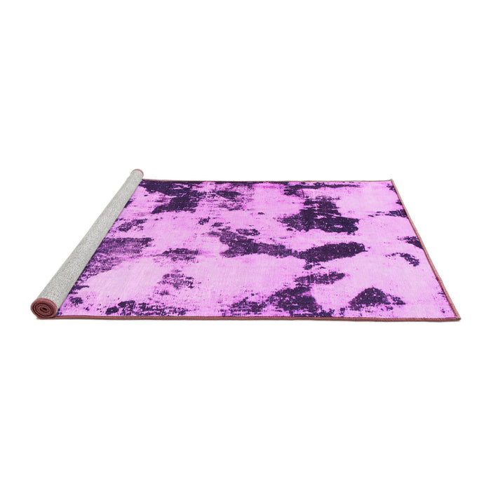 Sideview of Machine Washable Abstract Pink Modern Rug, wshabs1158pnk