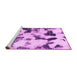 Sideview of Machine Washable Abstract Pink Modern Rug, wshabs1158pnk