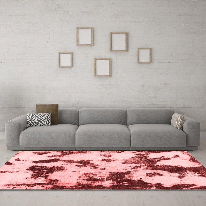 Modern Red Washable Rugs