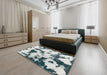 Machine Washable Abstract Light Gray Rug in a Bedroom, wshabs1158