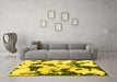 Machine Washable Abstract Yellow Modern Rug in a Living Room, wshabs1158yw