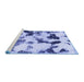 Sideview of Machine Washable Abstract Blue Modern Rug, wshabs1158blu