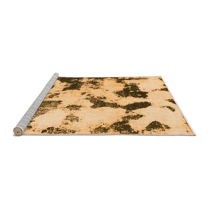 Sideview of Machine Washable Abstract Orange Modern Area Rugs, wshabs1158org
