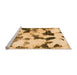 Sideview of Machine Washable Abstract Orange Modern Area Rugs, wshabs1158org