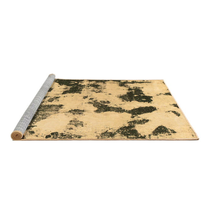 Sideview of Machine Washable Abstract Brown Modern Rug, wshabs1158brn