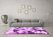 Machine Washable Abstract Pink Modern Rug in a Living Room, wshabs1158pnk