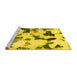 Sideview of Machine Washable Abstract Yellow Modern Rug, wshabs1158yw