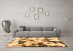 Machine Washable Abstract Orange Modern Area Rugs in a Living Room, wshabs1158org