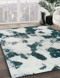 Abstract Light Gray Modern Rug, abs1158