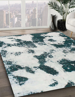 Abstract Light Gray Modern Rug in Family Room, abs1158