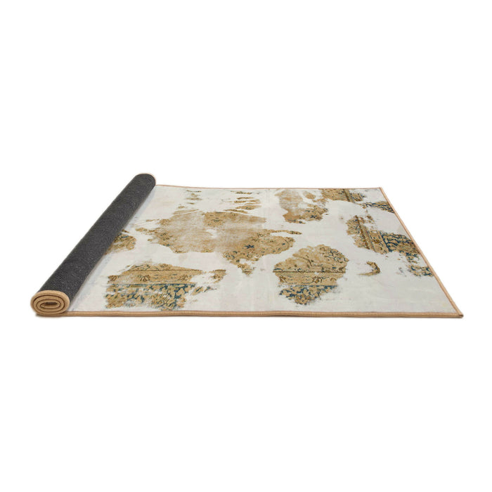 Sideview of Abstract Off White Beige Modern Rug, abs1159
