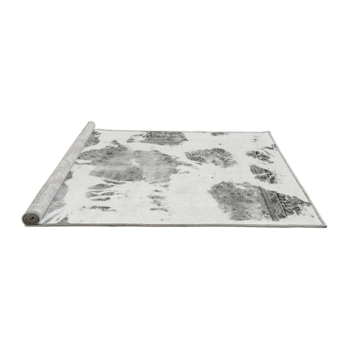 Sideview of Machine Washable Abstract Gray Modern Rug, wshabs1159gry