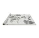 Sideview of Machine Washable Abstract Gray Modern Rug, wshabs1159gry