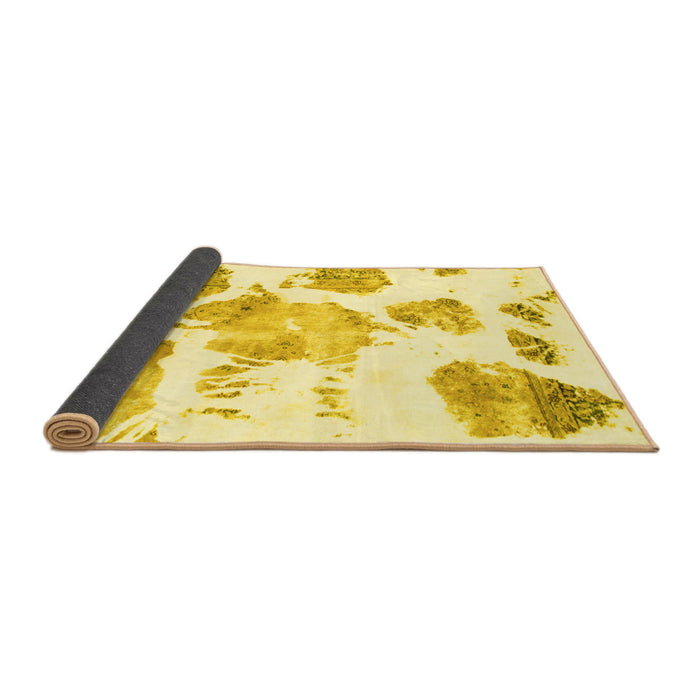 Sideview of Abstract Yellow Modern Rug, abs1159yw