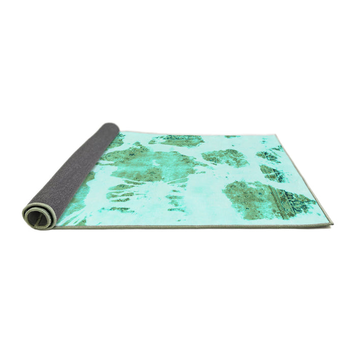 Sideview of Abstract Turquoise Modern Rug, abs1159turq