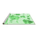 Sideview of Machine Washable Abstract Emerald Green Modern Area Rugs, wshabs1159emgrn