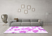 Machine Washable Abstract Purple Modern Area Rugs in a Living Room, wshabs1159pur