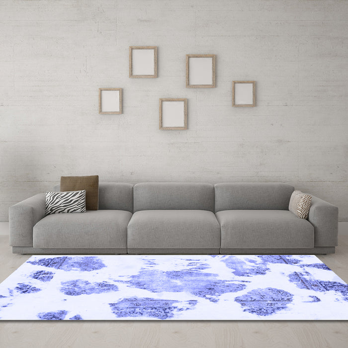 Machine Washable Abstract Blue Modern Rug in a Living Room, wshabs1159blu