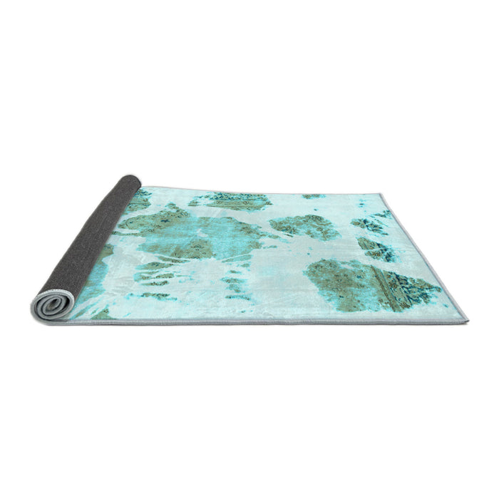 Sideview of Abstract Light Blue Modern Rug, abs1159lblu