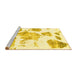 Sideview of Machine Washable Abstract Yellow Modern Rug, wshabs1159yw