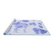 Sideview of Machine Washable Abstract Blue Modern Rug, wshabs1159blu