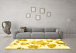 Machine Washable Abstract Yellow Modern Rug in a Living Room, wshabs1159yw