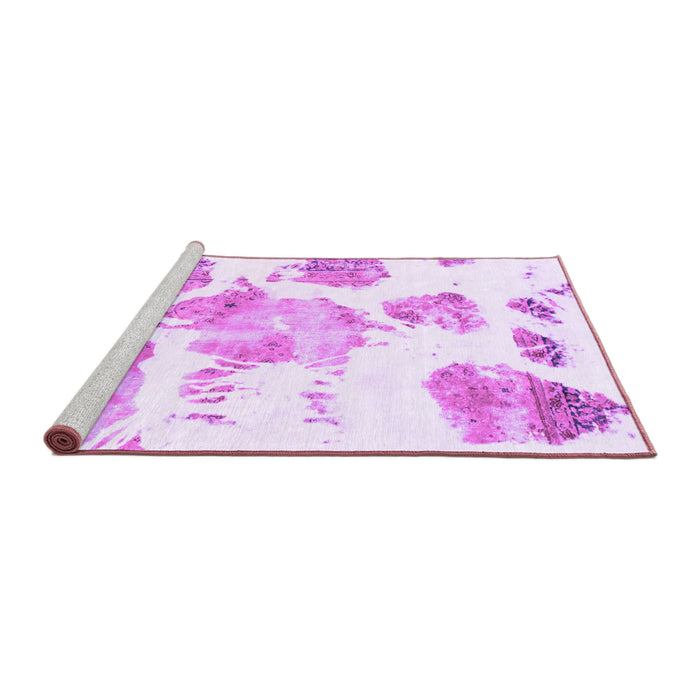 Sideview of Machine Washable Abstract Purple Modern Area Rugs, wshabs1159pur