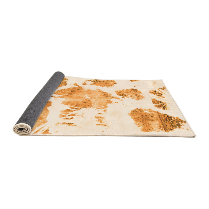 Sideview of Abstract Orange Modern Rug, abs1159org