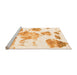 Sideview of Machine Washable Abstract Orange Modern Area Rugs, wshabs1159org