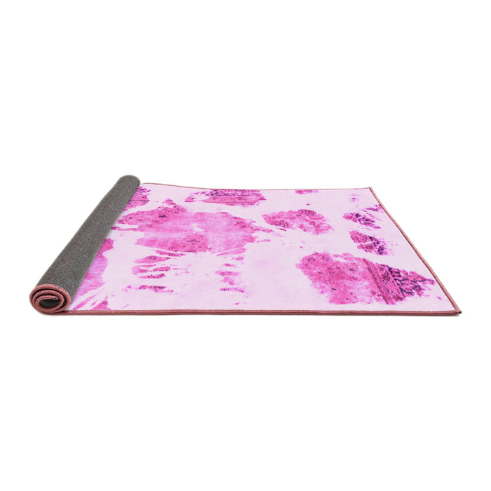 Sideview of Abstract Pink Modern Rug, abs1159pnk